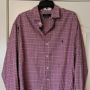 MEN'S POLO RALPH LAUREN BUTTON FRONT LONG SLEEVE SHIRT XXL SLIM FIT